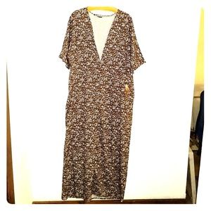 Bohemian plunge neck long dress / cover up